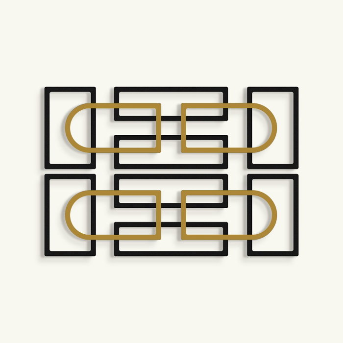 Wallity Echo Forms Juego de 2 Piezas - Negro y Dorado Wallity Echo Forms Juego de 2 Piezas - Negro y Dorado
